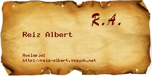 Reiz Albert névjegykártya